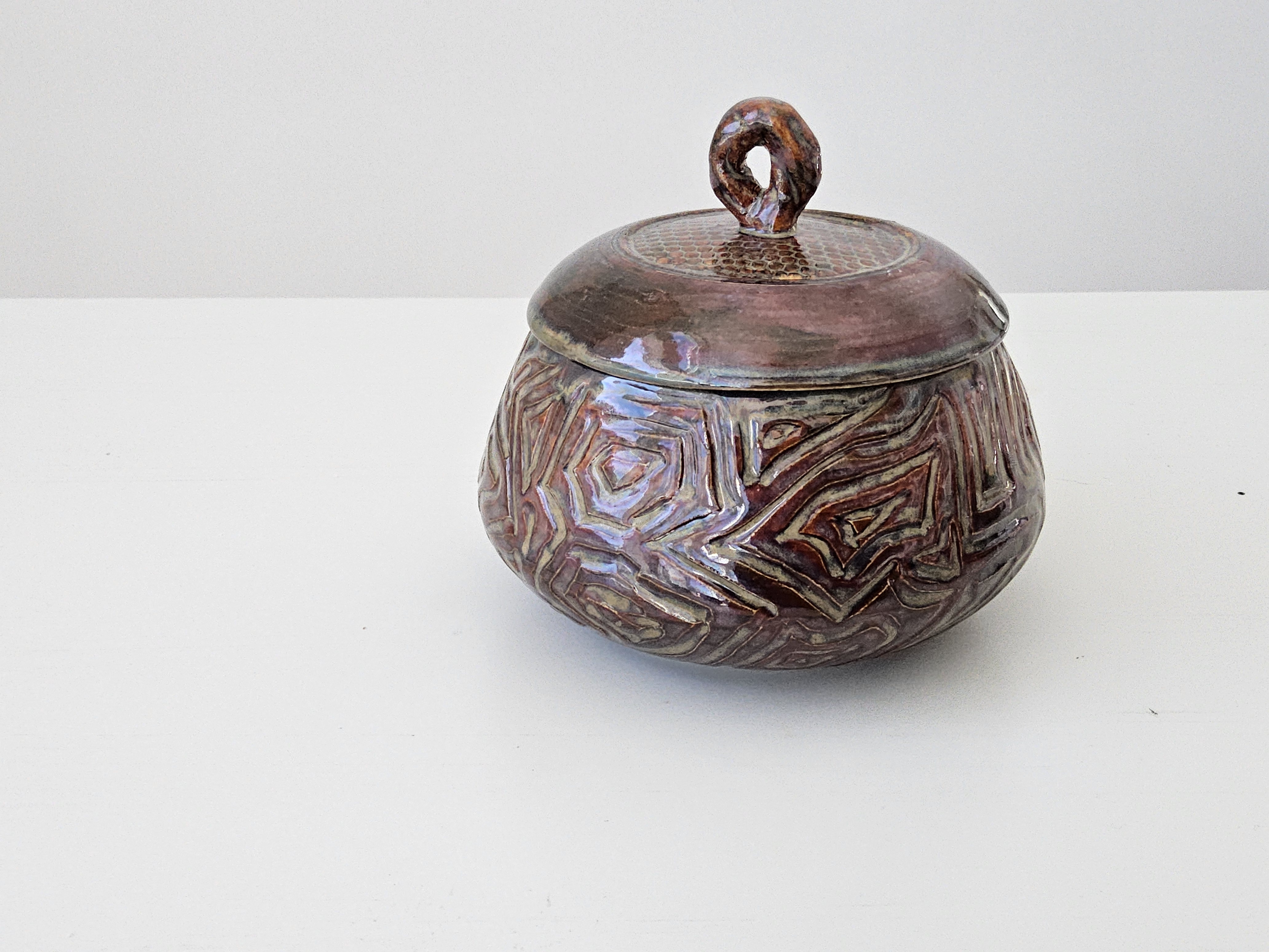 Carved Lidded Jar