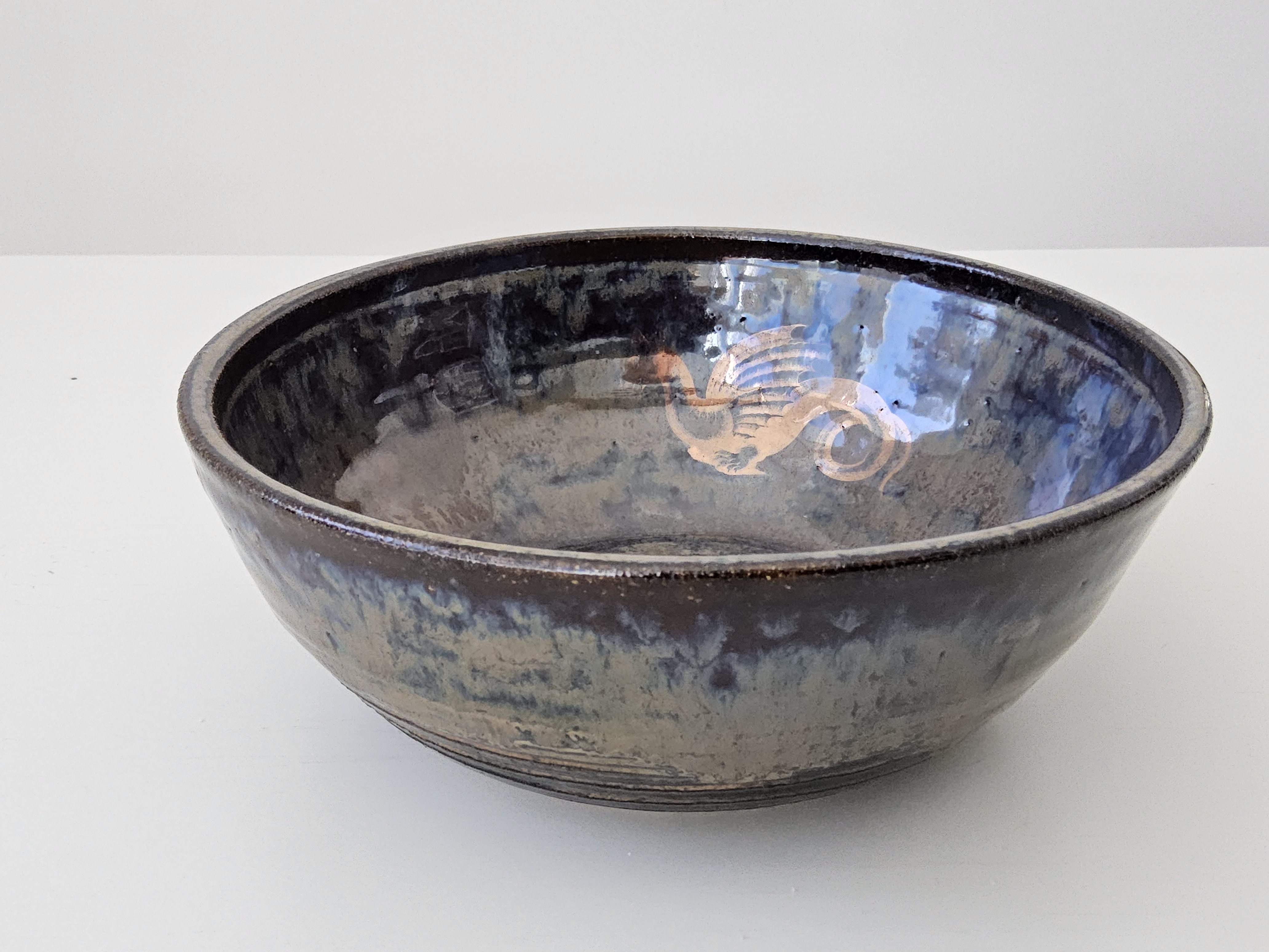 Large Copper Dragon Bowl